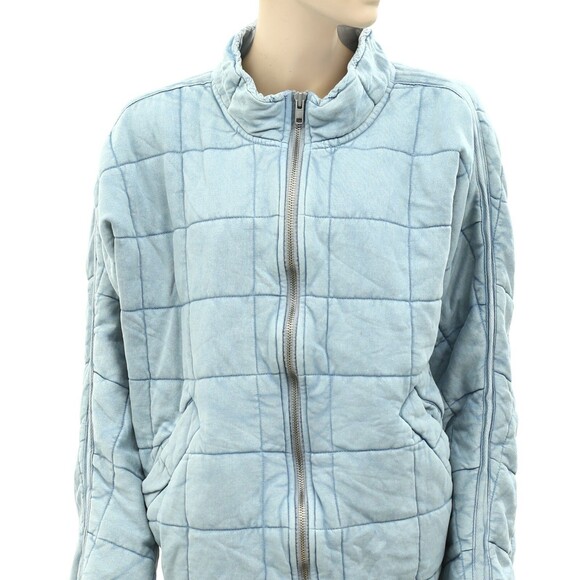 Free People Dolman Quilted Knit Jacket Top Oversized Zip-up Slouchy M NEW 280744 - Picture 9 of 12